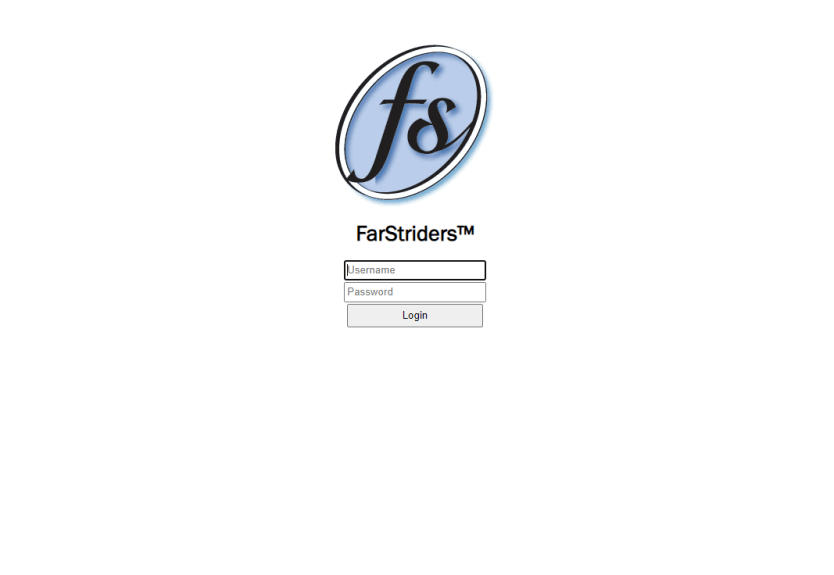 Screenshot of FarStriders.com website